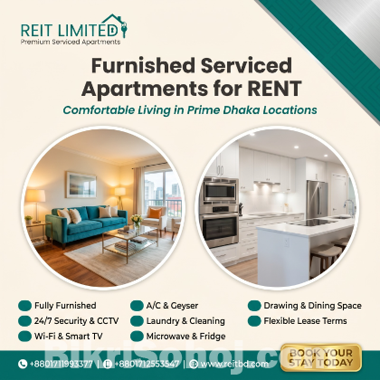 Stylish Furnished Services 3BHK Apartment in Bashundhara